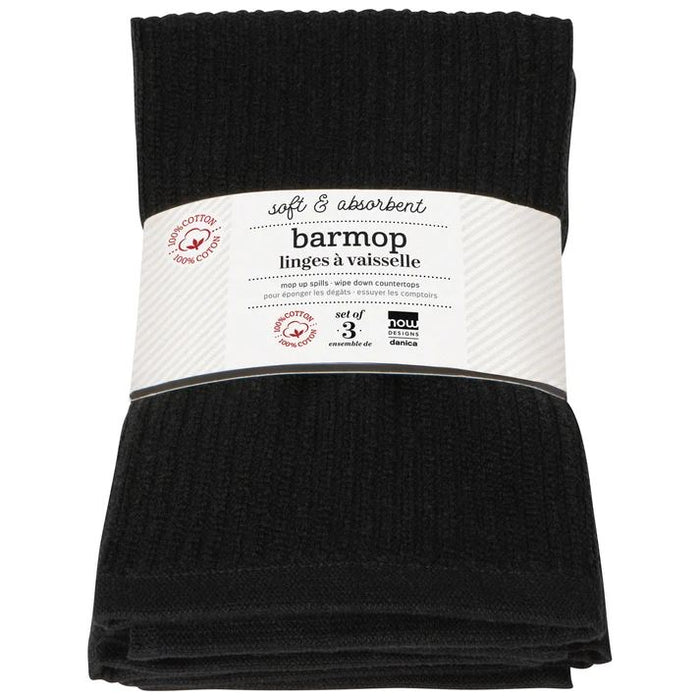Set of 3 Black Large Barmops