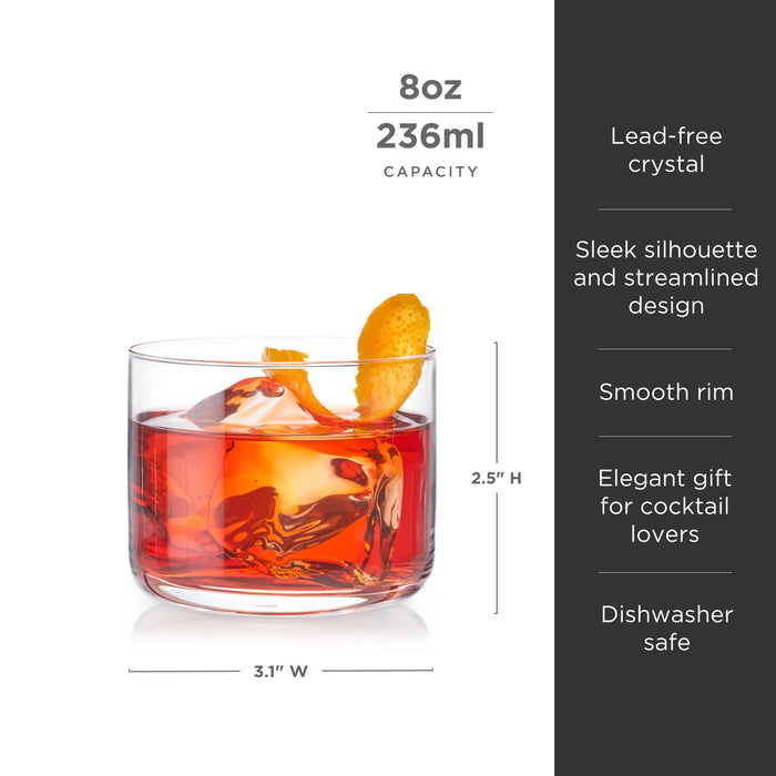 Viski Raye Crystal Negroni Glass Set of 2
