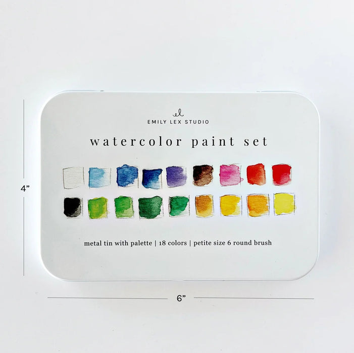 Emily Lex Studio 18 Color Watercolor Paint Set with Brush