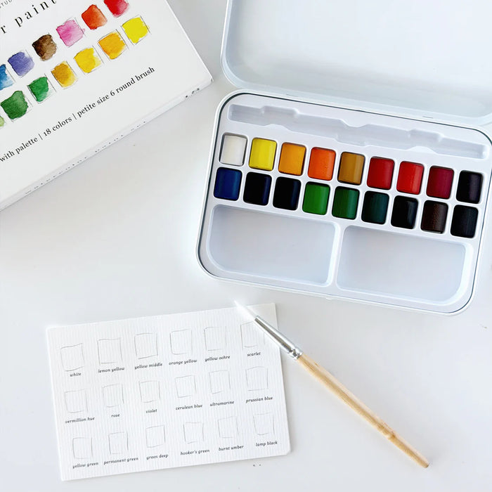 Emily Lex Studio 18 Color Watercolor Paint Set with Brush