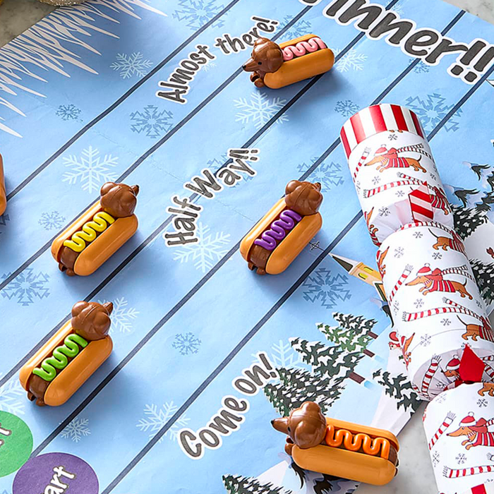 Robin Reed 6 Piece Racing Sausage Dog Christmas Crackers