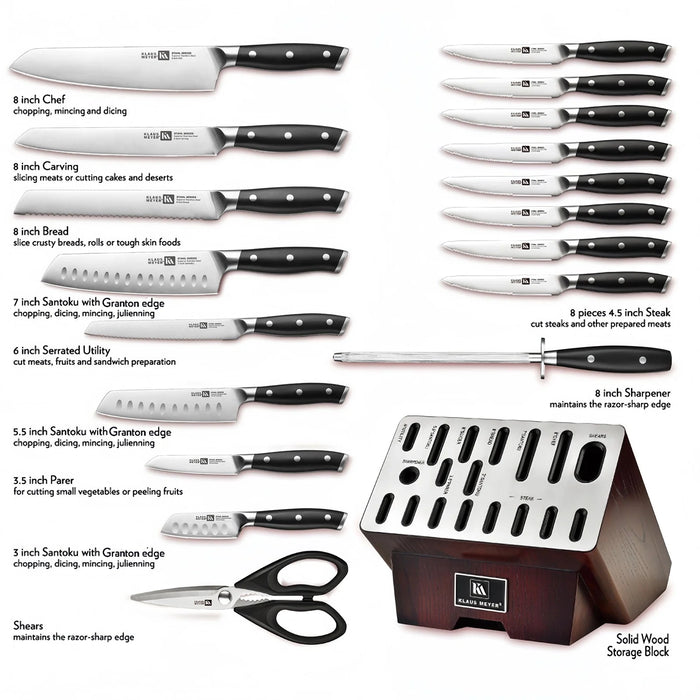 Klaus Meyer Stahl 19 Piece Knife Block Set