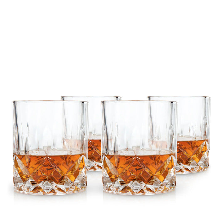 Viski Admiral Crystal Rocks Tumbler Set of 4