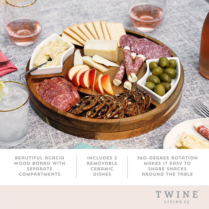 Acacia Rotating Charcuterie Board by Twine Living
