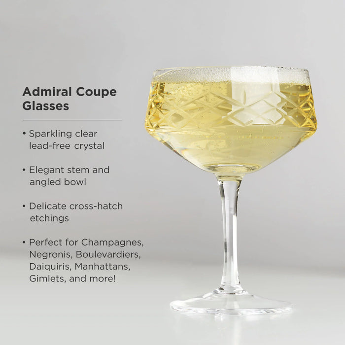Viski Admiral Crystal Coupe Glass Set of 2