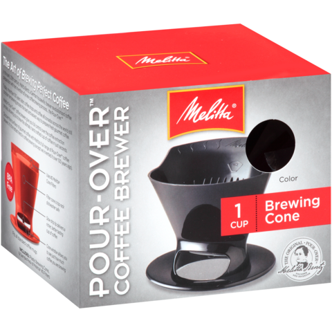 Melitta® 1-Cup Pour-Over™ Coffee Brew Cone - Black