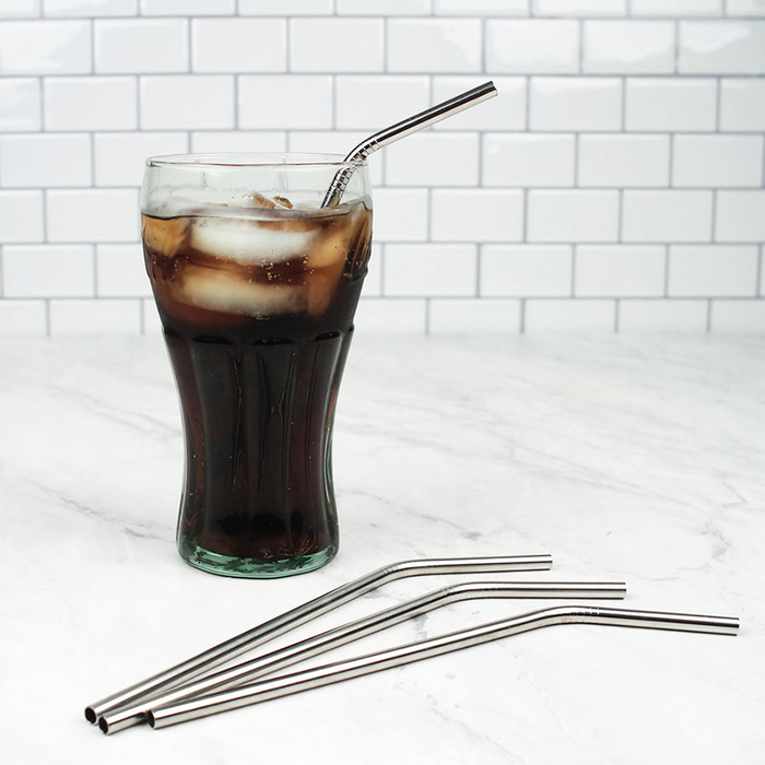 RSVP Set of 4 Stainless Steel Drinking Straws