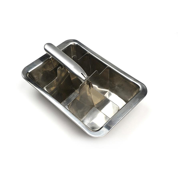RSVP Endurance 18/8 Stainless Steel Set of Ice Cube Trays, Vintage Inspired  (1) and Large (1)