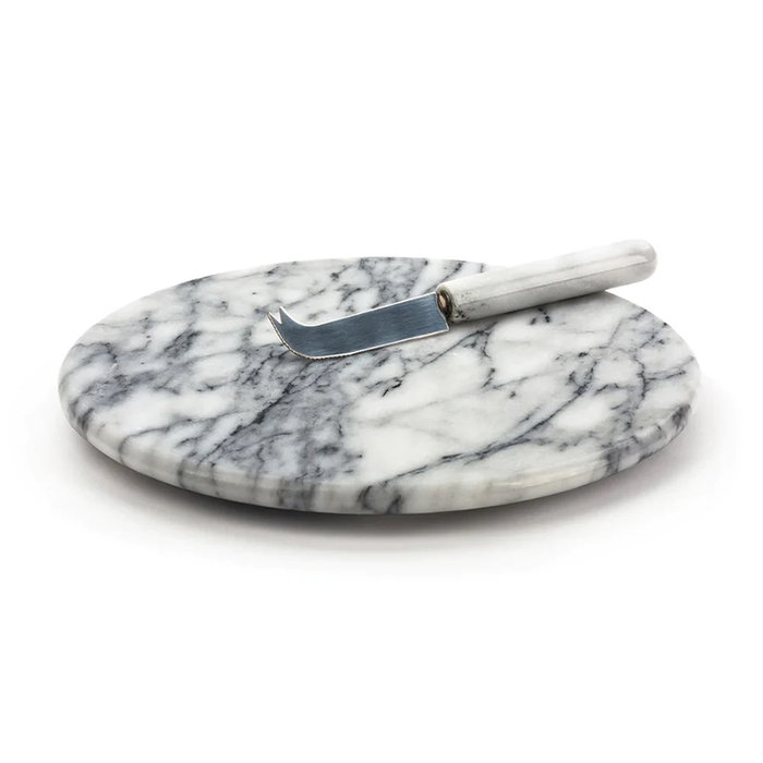 RSVP Natural Marble Cheese Board and Knife Set