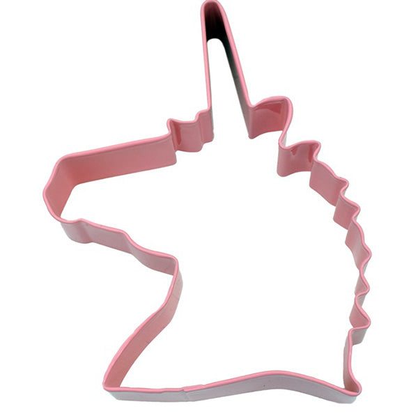 R & M Polyresin Coated Cookie Cutter- Pink Unicorn Head