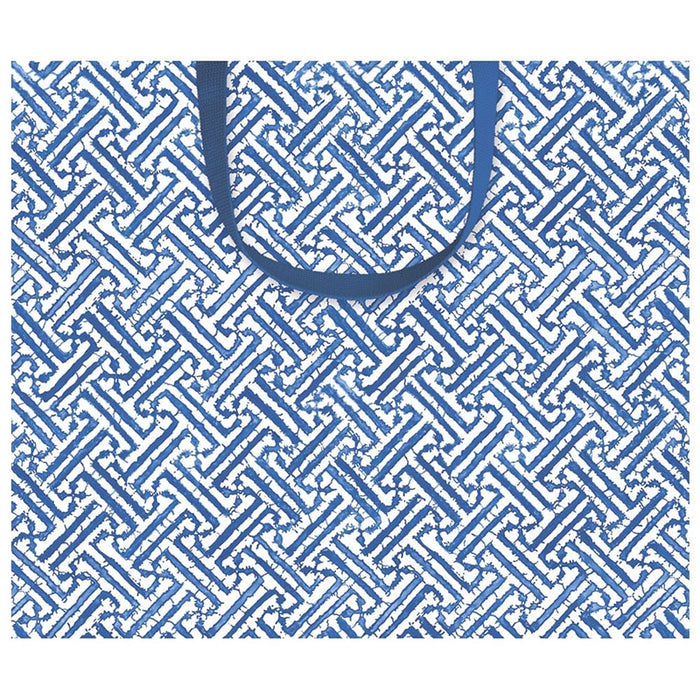 Caspari Fretwork Blue Giftbags