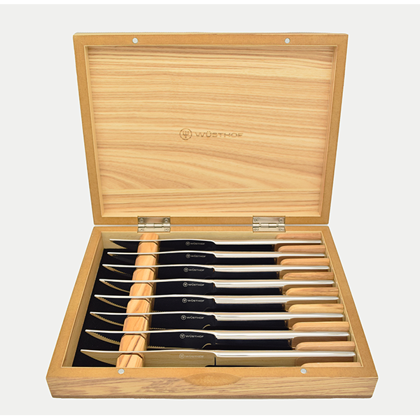 Wusthof Olivewood Chest 8 Piece Stainless Mignon Steak Knife Set