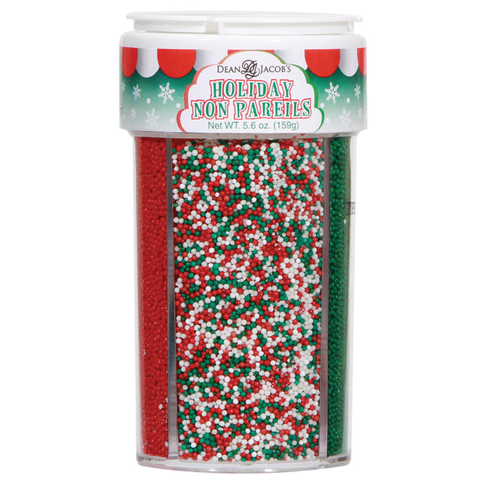 Dean Jacobs Holiday Baking Nonpareils in 4 Compartment Bottle