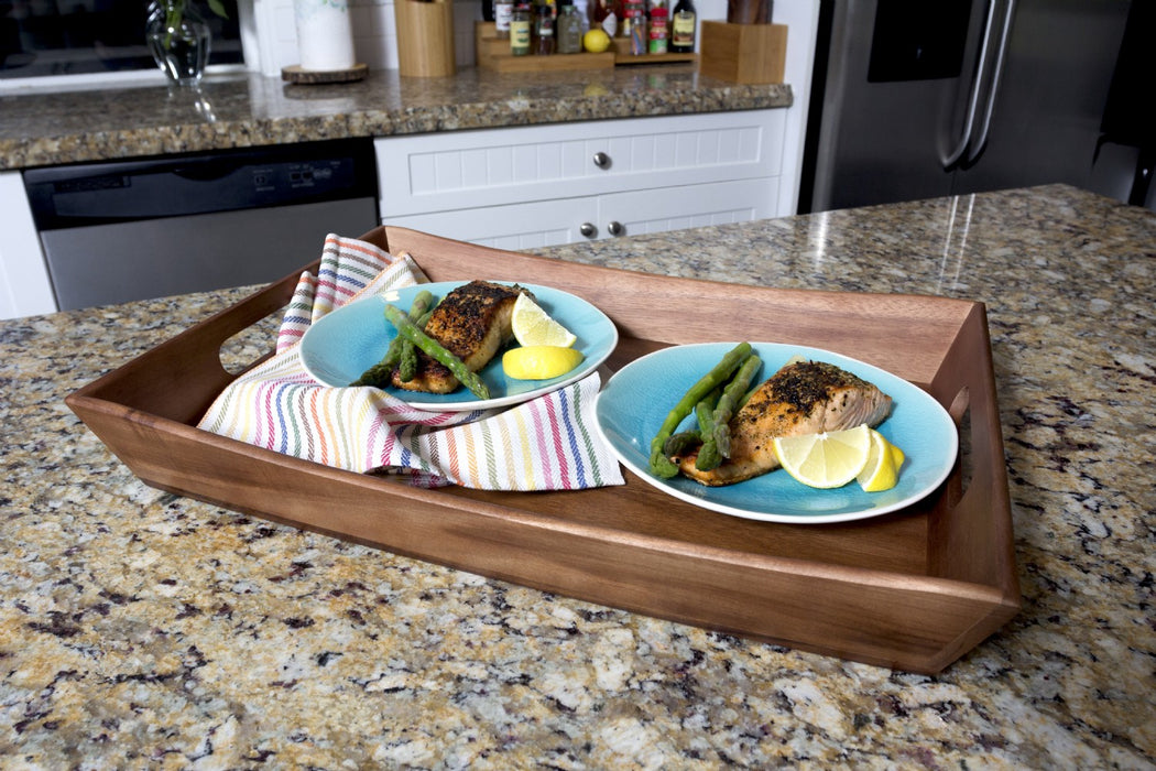 Lipper International Acacia Curved Serving Tray