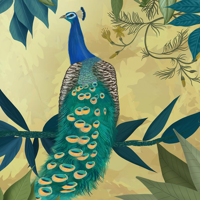 Gilded Peacock Paper Beverage Napkins