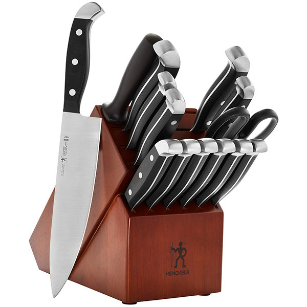 New Henckels International Statement  15 piece knife set with dark wood storage block