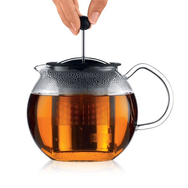 Bodum Assam Teapot, 1,5 L, Bambou, Transparent, INOX