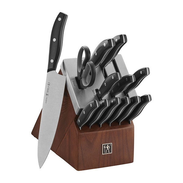 JA Henckels 8 Pc Serrated No Stain Steak Knife Set + Wood Block