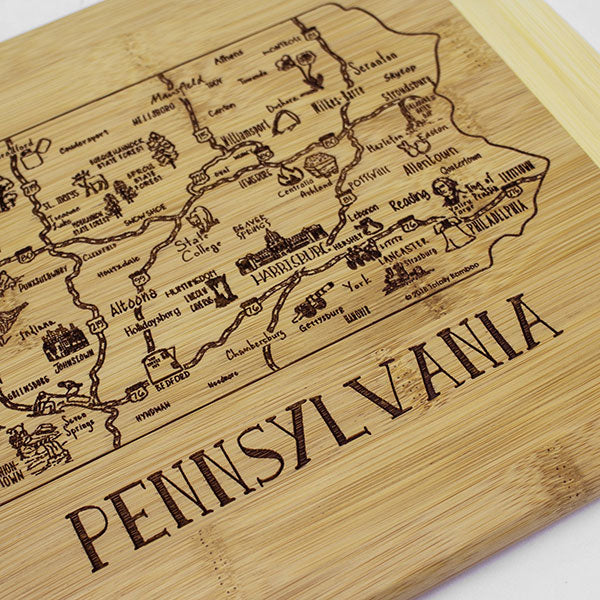 Totally BambooA Slice of Life Pennsylvania Serving and Cutting Board, 11" x 8-3/4"