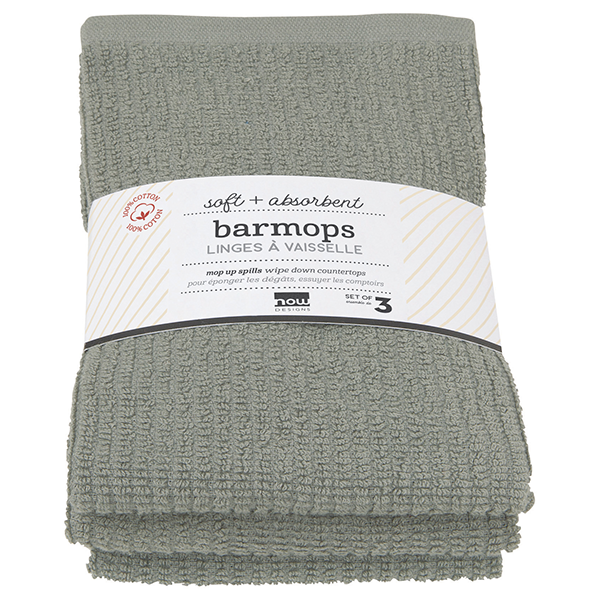Now Designs Set of 3 London Gray Barmops