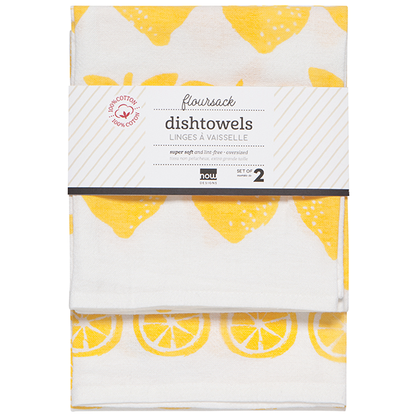 Now Designs Flour Sack Dish Towels - Gray White Moonstruck