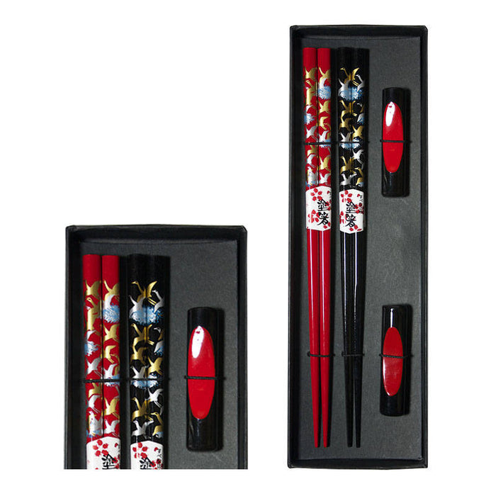 Miya Boxed Set of 2 Crane Chopsticks with Rests