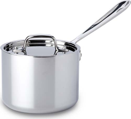 D3 Stainless 3-ply Bonded Cookware, Sauce Pan with lid, 1 quart