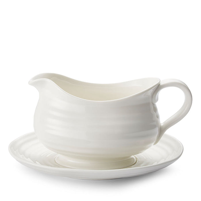 Portmeirion Sophie Conran White Gravy Boat and Stand
