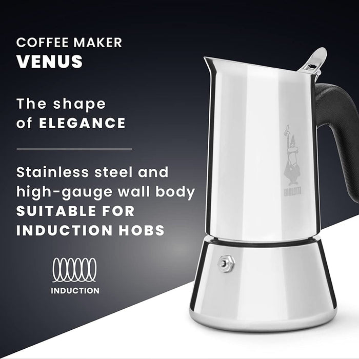 Bialetti Venus Stainless Steel 6 Cup Stovetop Espresso Maker