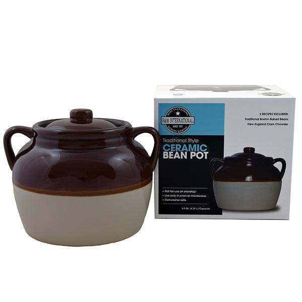 R&M 4.5 Quart Ceramic Bean Pot