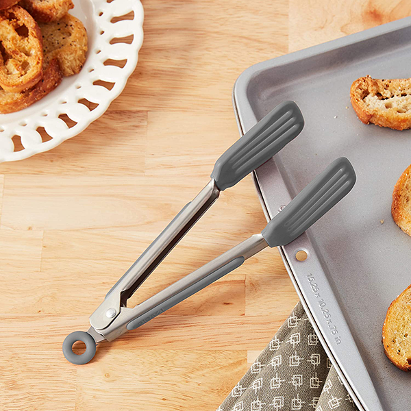 Tovolo Tip Top Tongs, Easy-Grip Kitchen Tongs For Cooking With