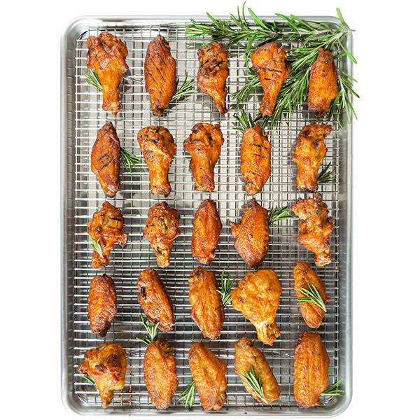  AbsoluteBake Cooling Rack Stainless Steel – 12 x 17” – Fits in  Half Sheet Cookie Pan/Baking Tray - Oven and Dishwasher Safe – Tight Grid  Design Faster Cooling: Home & Kitchen