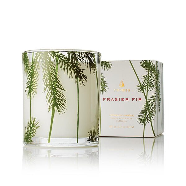 Thymes Frasier Fir Poured Candle in Pine Needle Glass