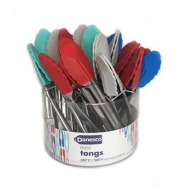 Mini Tongs Stainless Steel 4.25 in