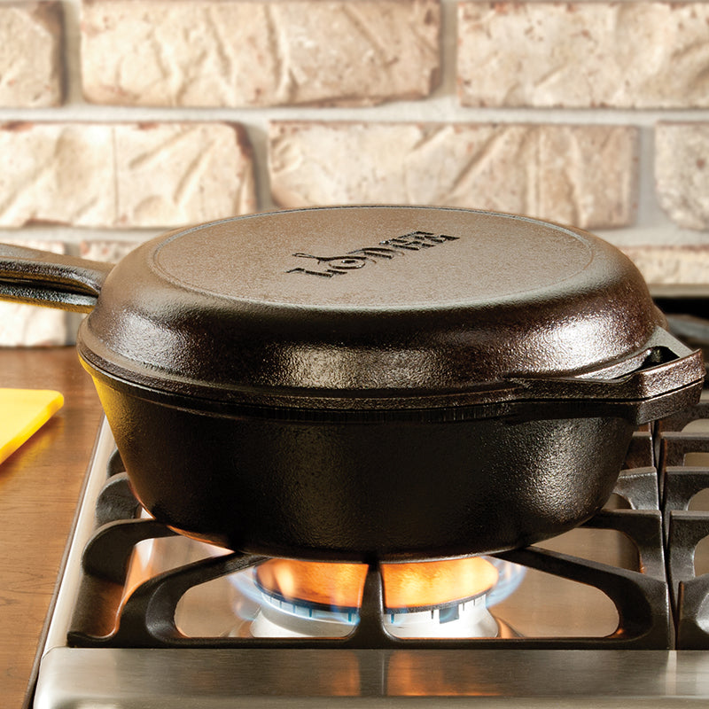 ダッチオーブン(Lodge Logic Combo Cooker 3qt) Lodge LOGIC 3.2 Quart Cast Iron Combo Cooker — KitchenKapers