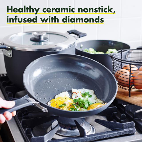 6 Pieces Nonstick Pans with Lids Nonstick Frying Pans with Lid Nonstick Skillet with Lids Ceramic Pan - Red 6 Pieces
