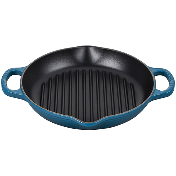 Le Creuset 9 Round Cast Iron Griddle Pan w/ Foldable Handle for Camping  Travel