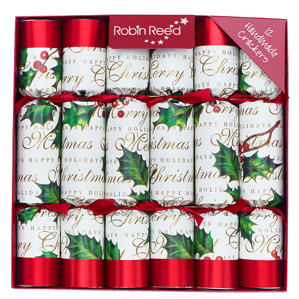 Set of 12 Bows & Berries Christmas Crackers