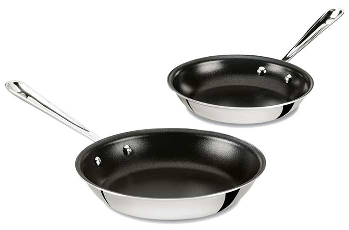 All-Clad D3 Stainless 3-Ply Bonded 8" & 10" Nonstick Frying Pan Set