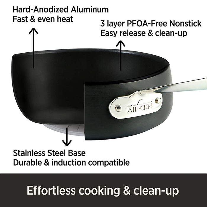 All-Clad HA1 Hard Anodized Nonstick 2.5 Quart Sauce Pan with Lid