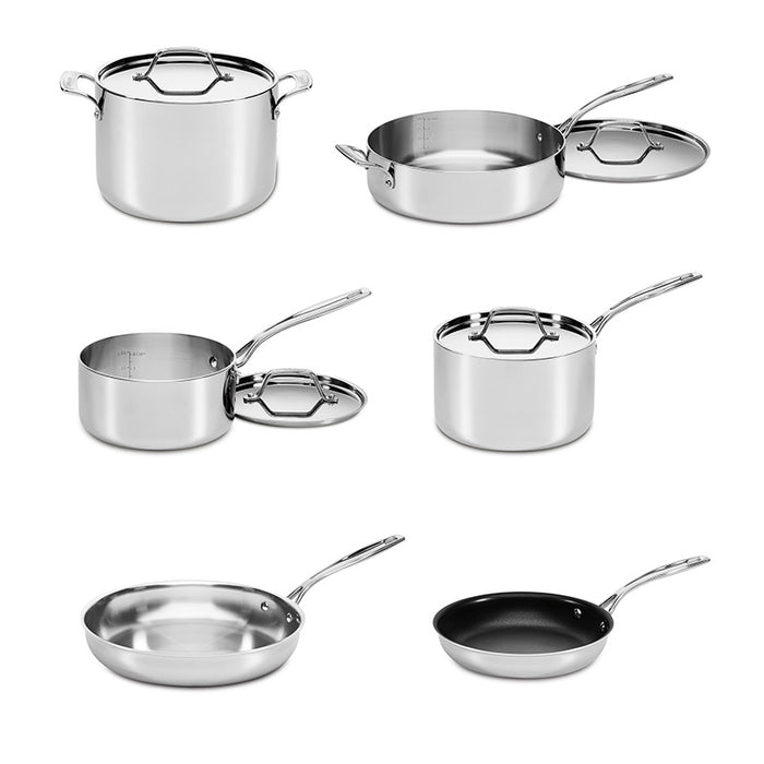 Cuisinart Custom-Clad 5-Ply Stainless Steel 10 Piece Cookware Set ...