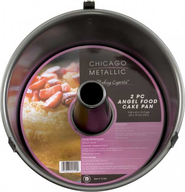 Chicago Metallic 46560 Angel Food/Tube Cake Pan 144 Oz. 10 Dia. X 3-3/4  Deep
