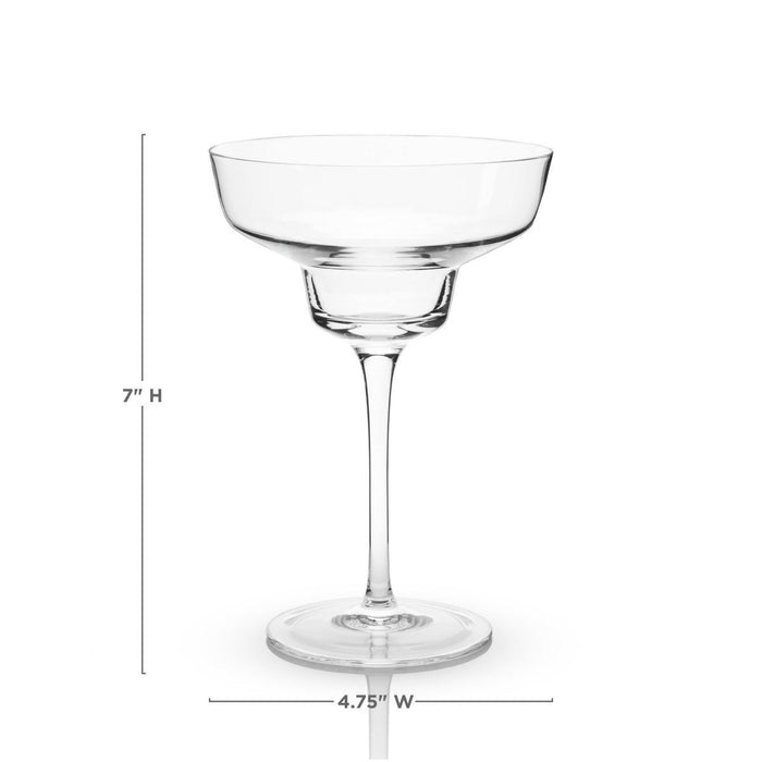 Viski Set of 2 Angled Crystal Margarita Glasses