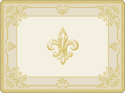 Pimpernel FDC-Fleur de Lys Taupe/Gold Placemats Set of 4
