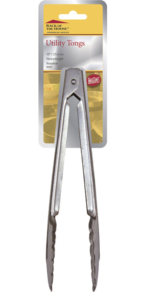Tablecraft Stainless Steel 10" Utility Tongs