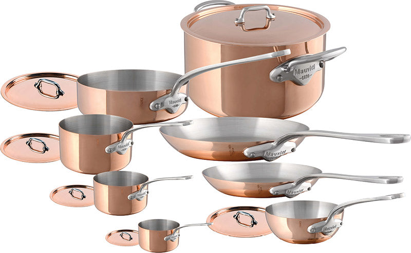 Mauviel M'150s 14 Piece Copper Cookware Set- USED