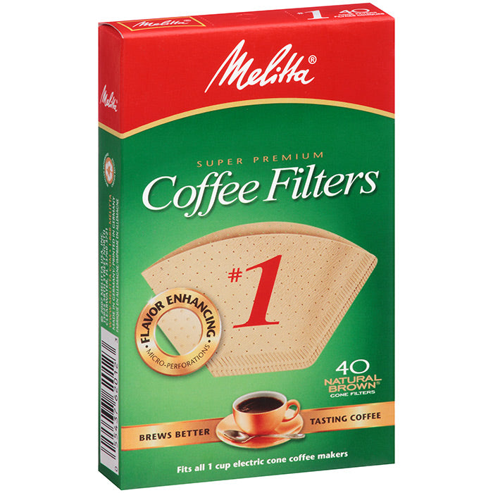 Melitta® #1 Cone Filter Paper Natural Brown - 40 Count
