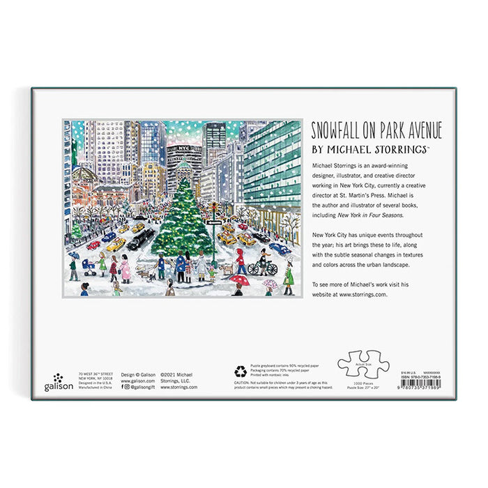 Snowfall on Park Avenue 1000 Piece Puzzle