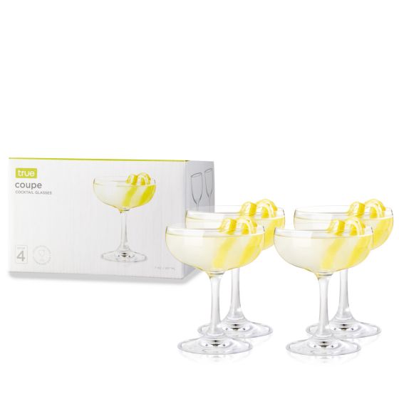 True Set of 4 Coupe Glasses