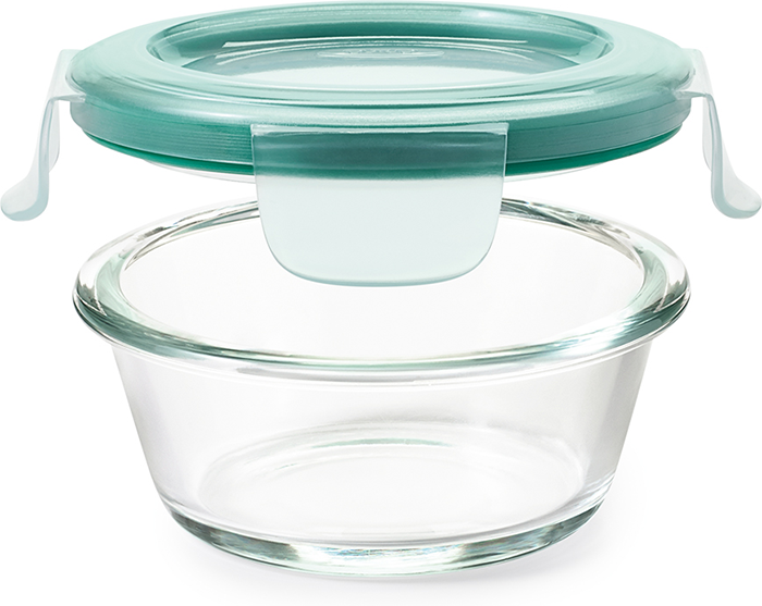 OXO Good Grips SmartSeal 7 Cup Clear Round Glass Container with Leakproof  Snap-On Lid